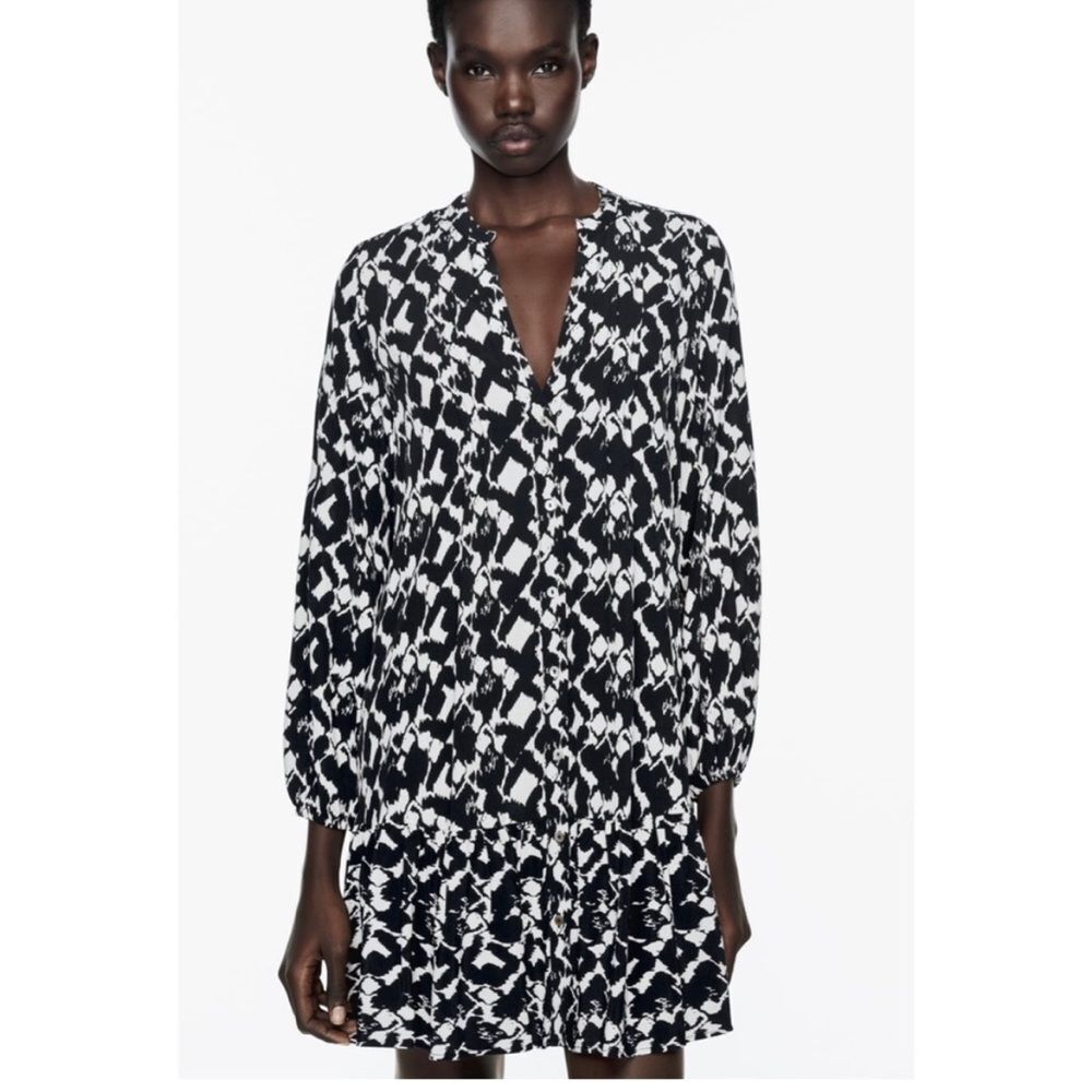 Zara Printed Mini Dress - Picture 2 of 11